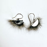 Squirrel Silver Fan Earrings