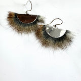 Squirrel Silver Fan Earrings