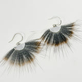 Muskrat Silver Fan Earrings