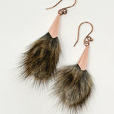 Muskrat Copper Pom Earrings