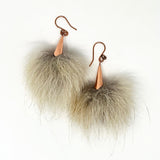 Wolf Copper Pom Earrings