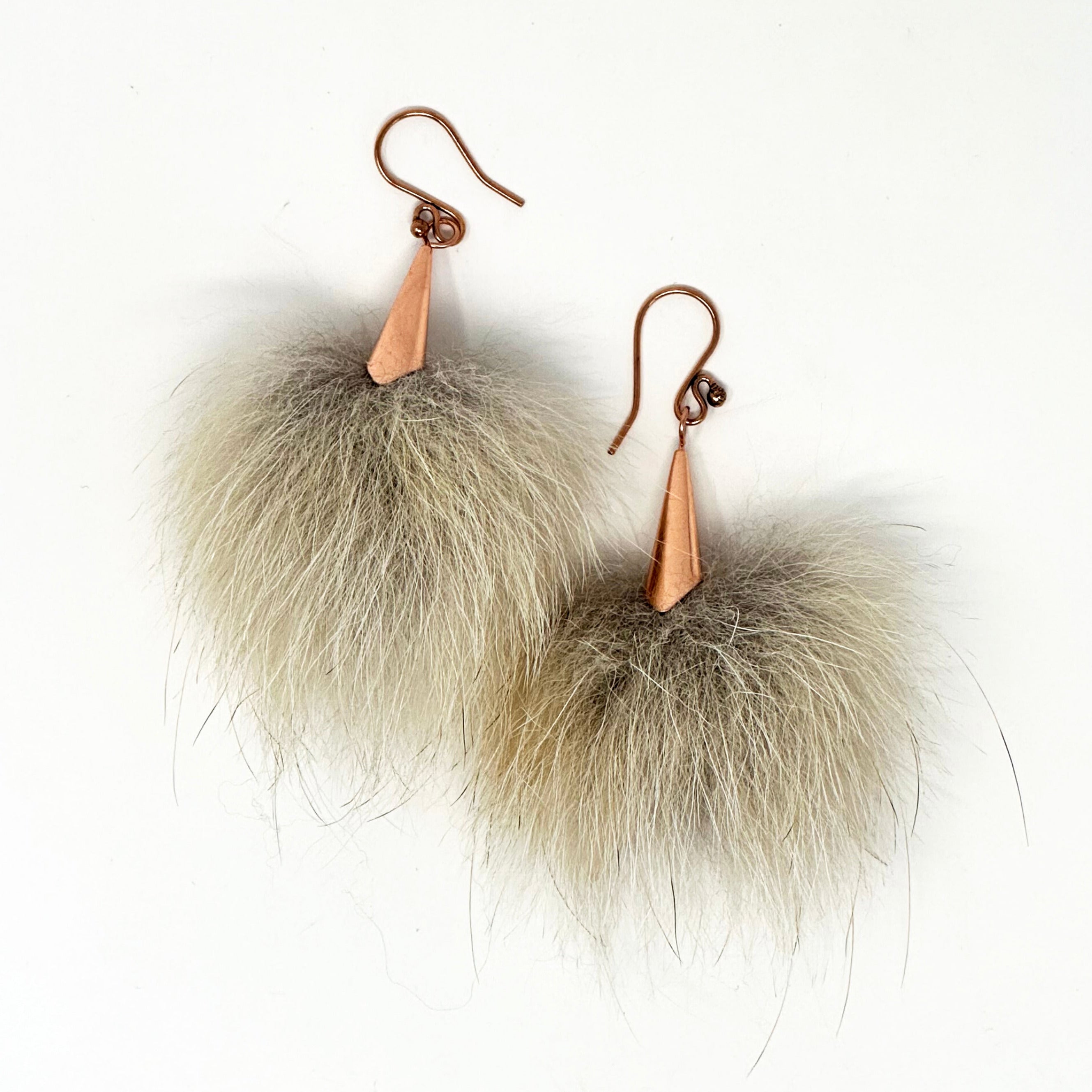 Wolf Copper Pom Earrings