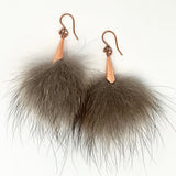 Wolf Copper Pom Earrings