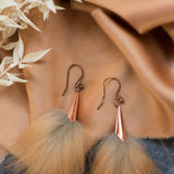 Fox Copper Pom Earrings